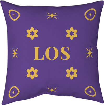 Khieu Los Angeles Basketball Colors Red Blue White Cotton Twill Pillow 14 Inch X 14 Inch