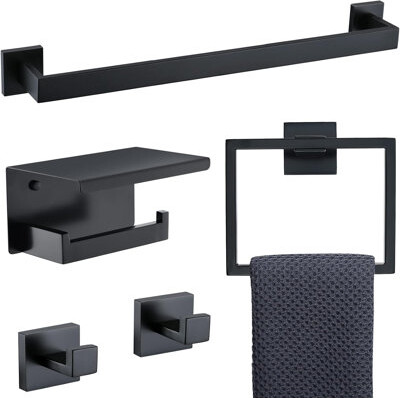 Hoomic 5 - Piece Bathroom Hardware Set
