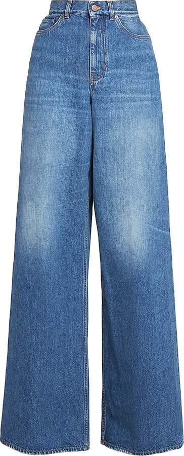 Chloé Women's High-Rise Wide-Leg Jeans - Night Blue - Size 24