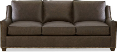 Craftmaster Taffeta 93" Leather Square Arm Sofa