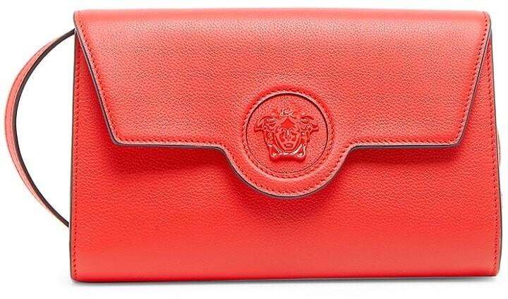 Versace La Medusa Leather Wallet-On-Strap - ShopStyle Wallets 