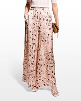 Thumbnail for your product : Adam Lippes Printed Charmeuse Wide-Leg Pants