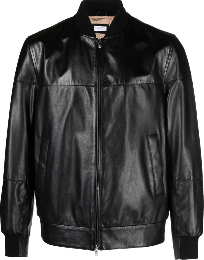 Brunello Cucinelli Leather Bomber Jacket