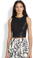 Thumbnail for your product : Alice + Olivia Lorita Leather Crop Top