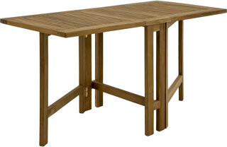 Nordic Style Nordic Teak Natural Wood Outdoor Rectangular Dual Folding Balcony Patio Table - 51"
