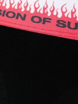 Thumbnail for your product : Vision Of Super Striped Logo-Print Thong