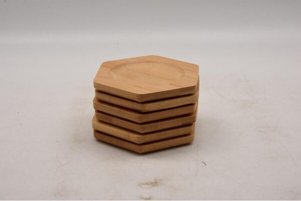 Jiallo HexagonBAMBOOCOASTERsetof6PCS/SET