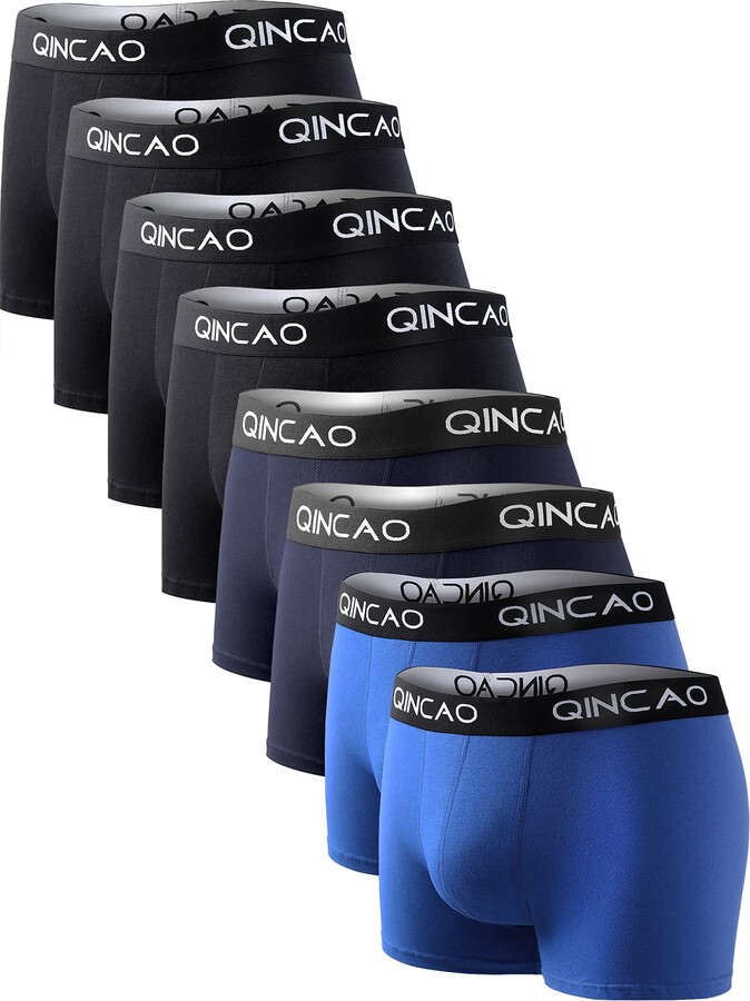 QINCAO Mens Boxer Shorts Multipack (Pack of 8) Underwear for Man Cotton  Stretchy Trunks - (4 Black + 2 Navy blue + 2 Sea blue) M - ShopStyle