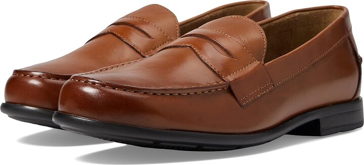 Nunn Bush Drexel Moc Toe Penny Loafer with KORE Walking Comfort Technology Men's Slip on Shoes Cognac : 7 M (D), Leather