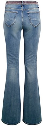 Driftwood Embroidered-Waist Flare Jeans