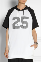 Thumbnail for your product : DKNY Printed cotton French terry hooded top