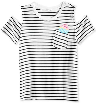 Monteau Cupcake-Graphic Cold-Shoulder Shirt, Big Girls (7-16)