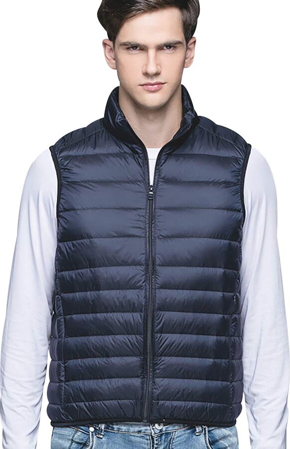 Peuignao Packable Down Gilet Men Lightweight Ultra Light Down Vest Men