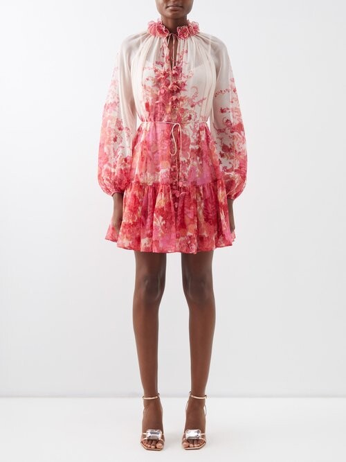 zimmermann charm tiered mini dress