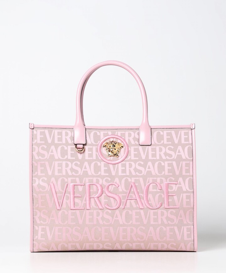 Versace La Medusa bag in raffia and leather with studs - ShopStyle