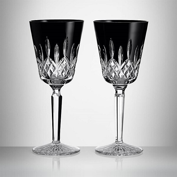 Waterford Lismore Black Goblet Glass Set of 2 in Clear, Size: 9 Oz