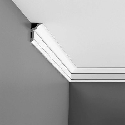 Orac Decor 1-1/4 in x 2-3/8 in x 78-3/4 in Primed White Plain Polystyrene Crown Moulding