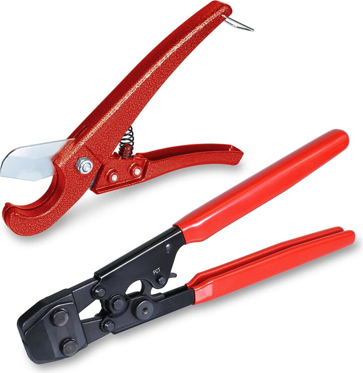 PEX Plumbing Kit, Crimper Tool with Lock Hook and Scissor Shear Cutter Tool