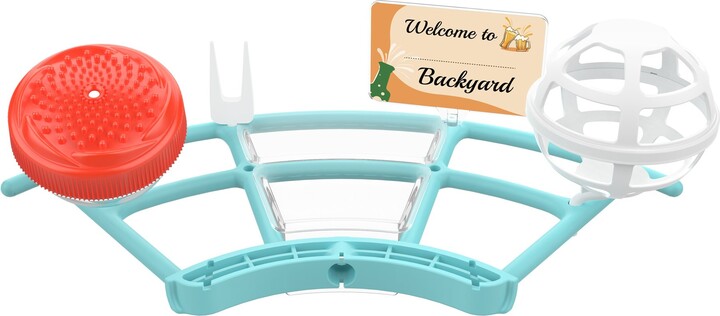 Birdfy Netvue Pro Perch Extension with Suet Ball, Mini Hummingbird Jelly Feeder, Fruit Holder, Blue