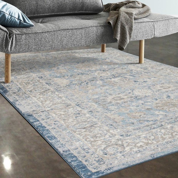 Allstar Rugs Ivory And Turquoise, Turquoise Area Rug 5×8