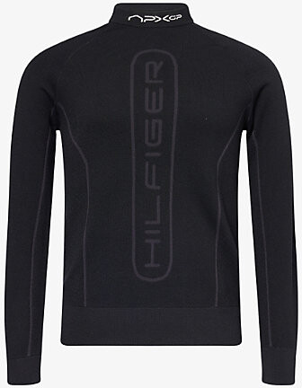 Tommy Hilfiger Mens Black The Apxgp Collection Crewneck Wool-Blend Knitted Jumper L