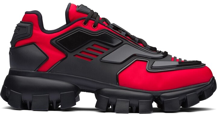 Bold and Red: Prada Cloudbust Sneakers Red