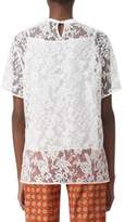 Thumbnail for your product : Burberry Gallito Silk-Lace Logo Top