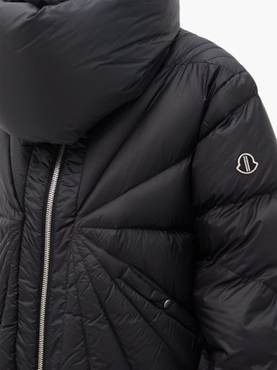 Moncler + Rick Owens Tonopah Padded-collar Spiral-quilted Down Jacket - Black