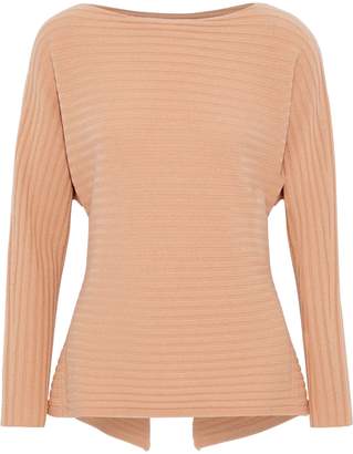 Vince Tie-back Ribbed Wool And Cashmere-blend Sweater
