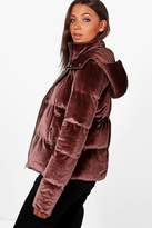 Thumbnail for your product : boohoo Boutique Velvet Padded Jacket