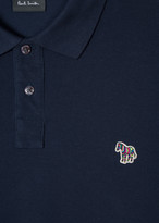 Thumbnail for your product : Paul Smith Men's Navy Organic-Cotton Zebra Logo Long-Sleeve Polo Shirt