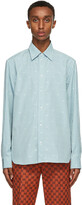 Thumbnail for your product : Gucci Blue & White Striped GG Shirt