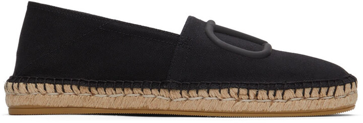 black canvas espadrilles flats