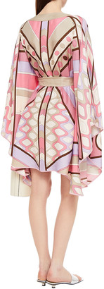 Emilio Pucci Belted Printed Silk-twill Kimono