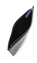 Thumbnail for your product : Pierre Hardy Canvas Cube and Grain Goat Pouch in Black & Blue