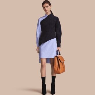 Burberry One-shoulder Cable Knit Cashmere Sweater
