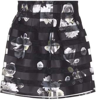 Yumi Striped Floral Organza Occasion Skirt