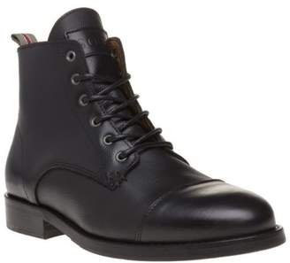 New Mens SOLE Black Dawson Leather Boots Lace Up Zip