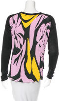 Thumbnail for your product : Christian Dior Printed Back-Pleat Wool Top
