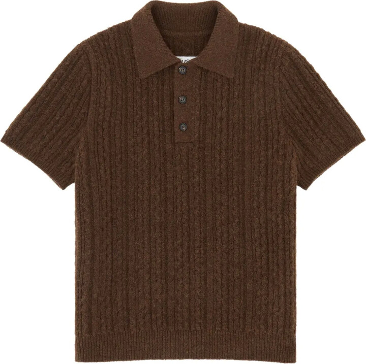 MM6 MAISON MARGIELA Cable-Knit Polo Shirt