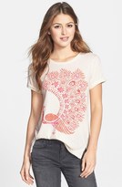 Thumbnail for your product : Lucky Brand 'Woodblock Peacock' Tee