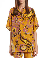 Thumbnail for your product : Gucci Paisley Print Silk Oversize Top