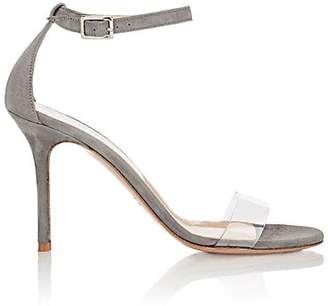 Barneys New York Women's Suede & PVC Ankle-Strap Sandals - Gray