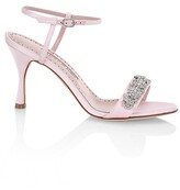 Thumbnail for your product : Manolo Blahnik Drinanu Embellished Satin Sandals
