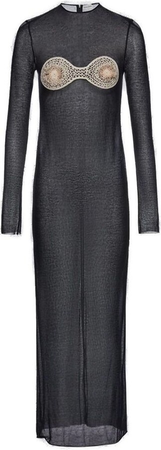 Magda Butrym Embroidered Long-Sleeved Maxi Dress