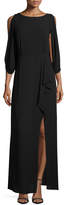 Thumbnail for your product : BCBGMAXAZRIA 3/4-Sleeve Faux-Wrap Dress with Sequined Back