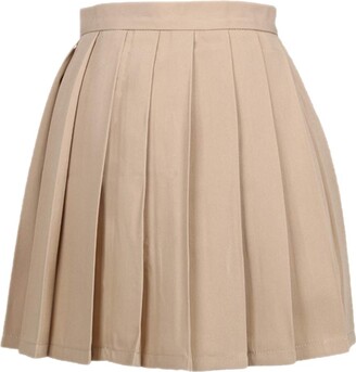 DCUTERQ Women's High Waisted Pleated School Skirt High Waisted Girl Uniform Mini Casual Skirts A-line Skorts 