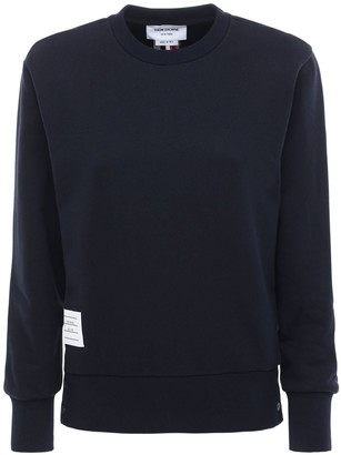 Thom Browne Cotton Sweatshirt W/ Back Stripes