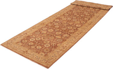 One-of-a-Kind Dolans Hand-Knotted New Age 5'9" x 17'8" Runner Wool Area Rug in Brown