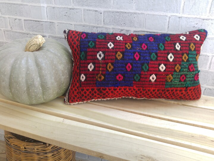 Turkish Kilim Pillow, Pillow Cover, Casual Decor 12 X 20 Couch Handmade Decorative Sofa 27
